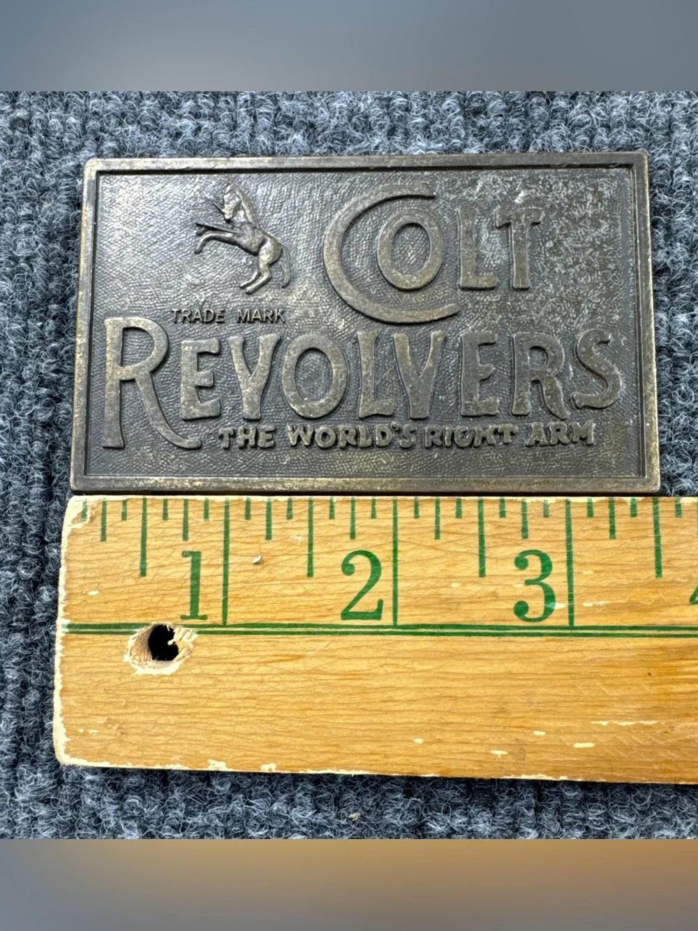 Vintage 1980's Colt Revolvers Brass Belt Buckle Western Wear Rodeo